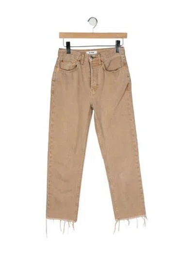Pre-owned Re/done Mid-rise Straight Leg Jeans In Neutral