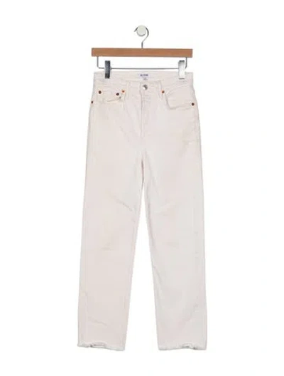 Pre-owned Re/done Mid-rise Straight Leg Jeans In Neutral