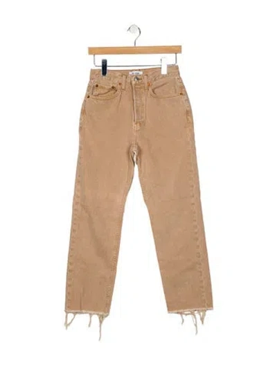 Pre-owned Re/done Mid-rise Straight Leg Jeans In Neutral