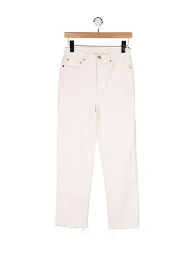 Pre-owned Re/done Mid-rise Straight Leg Jeans In Neutral