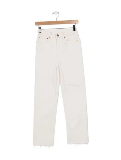 Pre-owned Re/done Mid-rise Straight Leg Jeans In Neutral