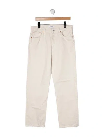 Pre-owned Re/done Mid-rise Straight Leg Jeans In Neutrals