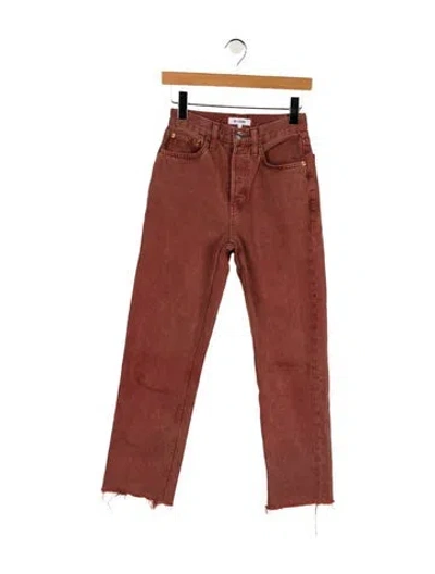 Pre-owned Re/done Mid-rise Straight Leg Jeans In Red
