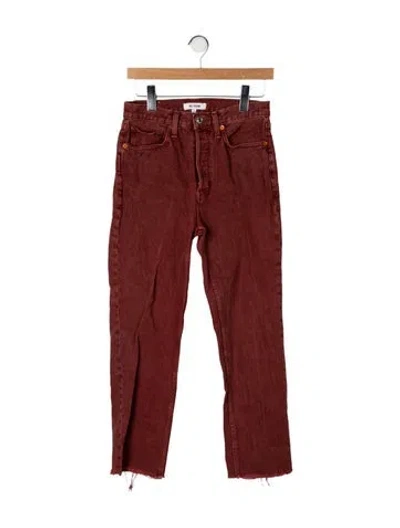 Pre-owned Re/done Mid-rise Straight Leg Jeans In Red