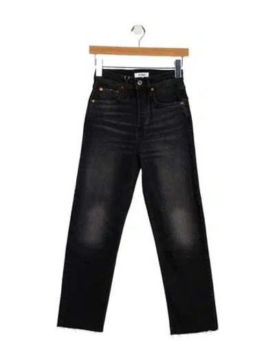 Pre-owned Re/done Mid-rise Straight Leg Jeans W/ Tags In Black