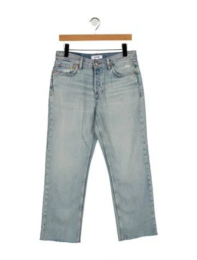 Pre-owned Re/done Mid-rise Straight Leg Jeans W/ Tags In Blue