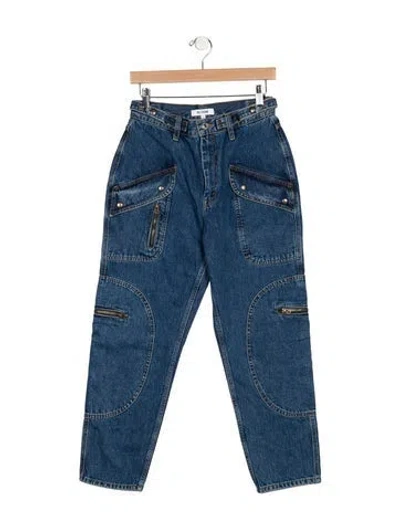 Pre-owned Re/done Mid-rise Straight Leg Jeans W/ Tags In Blue