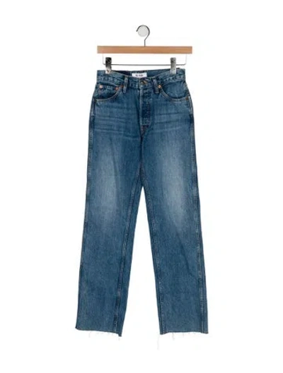Pre-owned Re/done Mid-rise Straight Leg Jeans W/ Tags In Blue