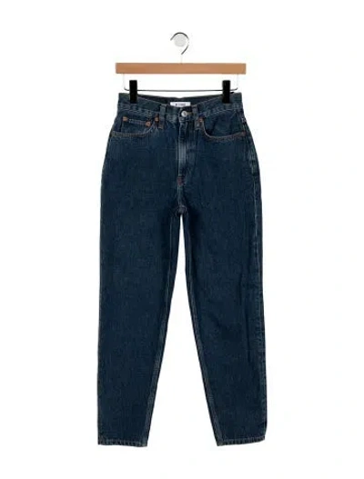 Pre-owned Re/done Mid-rise Straight Leg Jeans W/ Tags In Blue