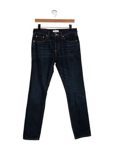 Pre-owned Re/done Mid-rise Straight Leg Jeans W/ Tags In Blue
