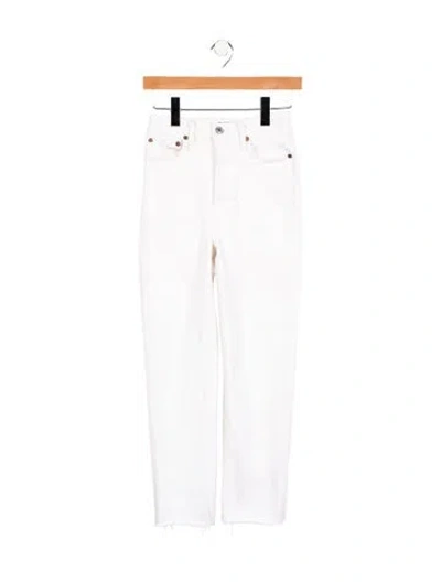 Pre-owned Re/done Mid-rise Straight Leg Jeans In White