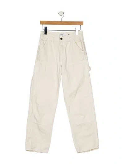 Pre-owned Re/done Mid-rise Straight Leg Jeans In White