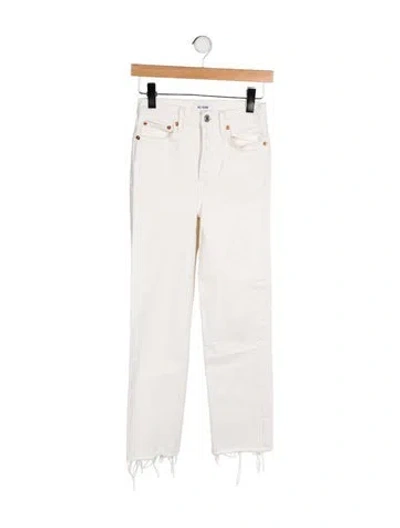 Pre-owned Re/done Mid-rise Straight Leg Jeans In White
