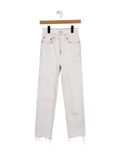 Pre-owned Re/done Mid-rise Straight Leg Jeans In White