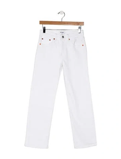 Pre-owned Re/done Mid-rise Straight Leg Jeans In White