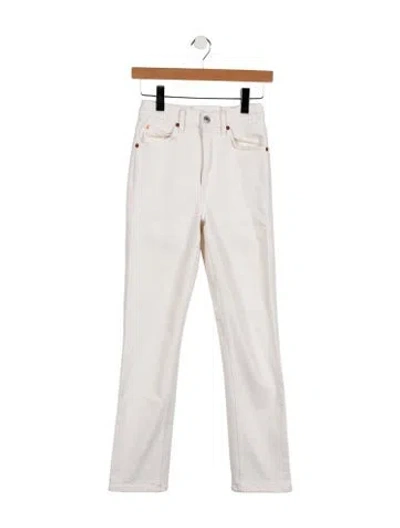 Pre-owned Re/done Mid-rise Straight Leg Jeans In White