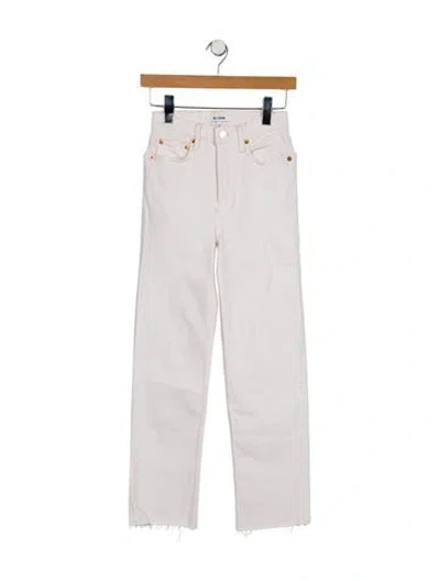 Pre-owned Re/done Mid-rise Straight Leg Jeans In White