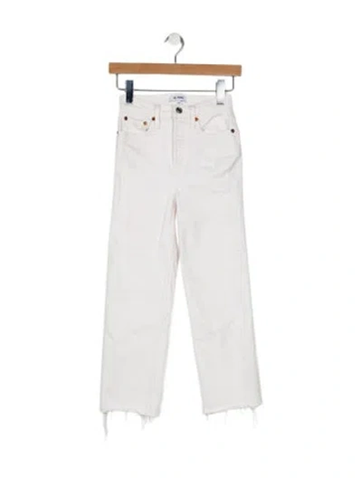 Pre-owned Re/done Mid-rise Straight Leg Jeans In White