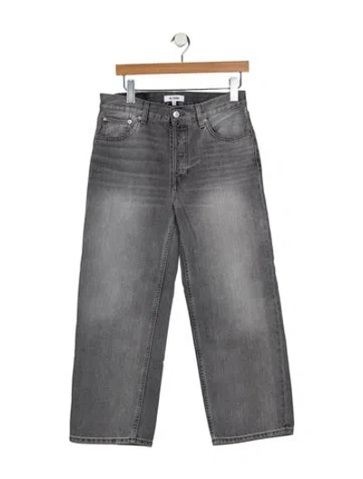 Pre-owned Re/done Mid-rise Wide Leg Jeans In Black