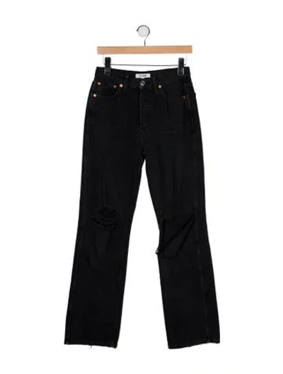 Pre-owned Re/done Mid-rise Wide Leg Jeans In Black