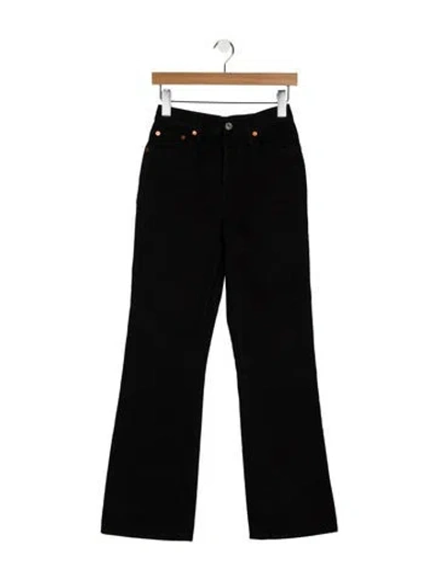 Pre-owned Re/done Mid-rise Wide Leg Jeans In Black