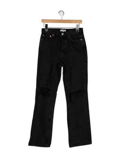 Pre-owned Re/done Mid-rise Wide Leg Jeans In Black
