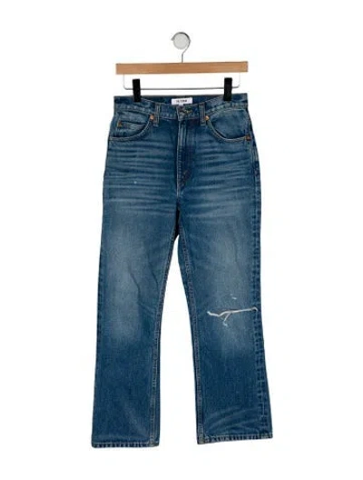 Pre-owned Re/done Mid-rise Wide Leg Jeans In Blue