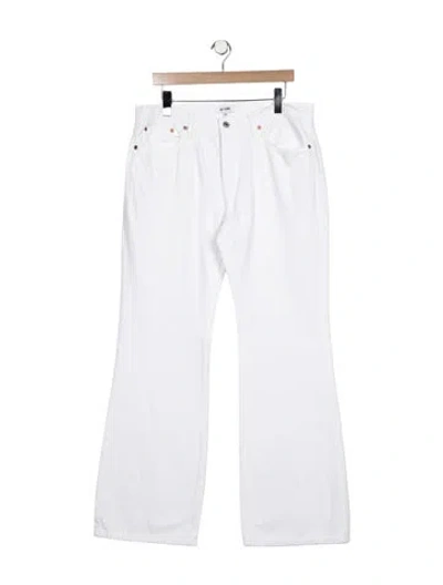 Pre-owned Re/done Mid-rise Wide Leg Jeans In Blue