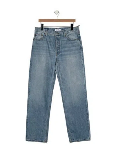 Pre-owned Re/done Mid-rise Wide Leg Jeans In Blue