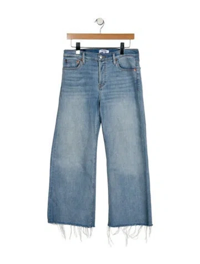 Pre-owned Re/done Mid-rise Wide Leg Jeans In Blue