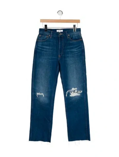 Pre-owned Re/done Mid-rise Wide Leg Jeans In Blue