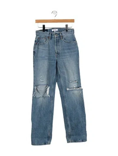Pre-owned Re/done Mid-rise Wide Leg Jeans In Blue