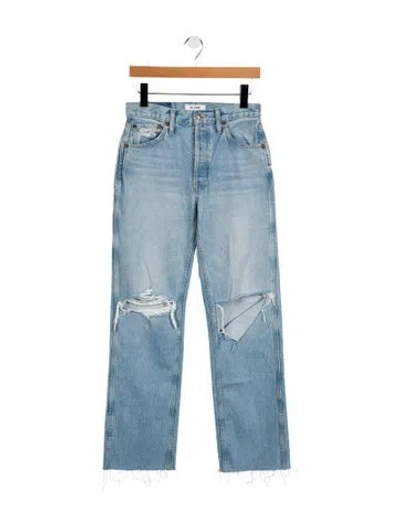 Pre-owned Re/done Mid-rise Wide Leg Jeans In Blue