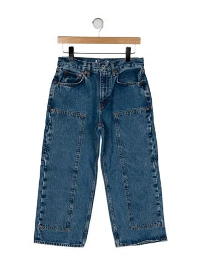 Pre-owned Re/done Mid-rise Wide Leg Jeans In Blue