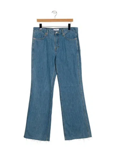 Pre-owned Re/done Mid-rise Wide Leg Jeans In Blue