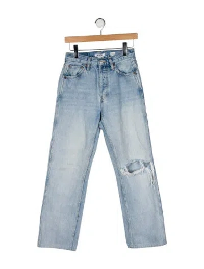 Pre-owned Re/done Mid-rise Wide Leg Jeans In Blue
