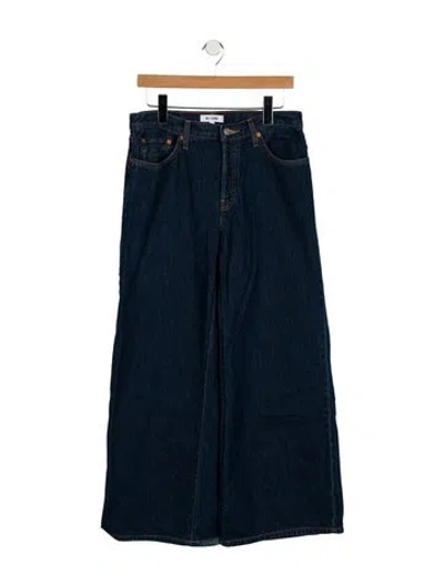 Pre-owned Re/done Mid-rise Wide Leg Jeans In Blue