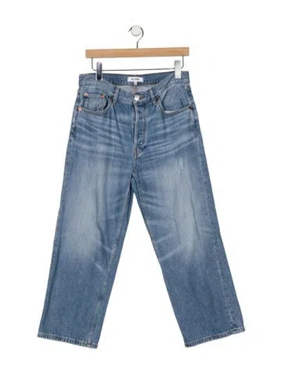 Pre-owned Re/done Mid-rise Wide Leg Jeans In Blue