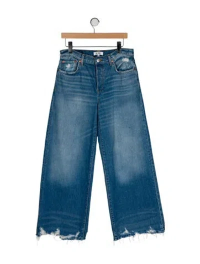 Pre-owned Re/done Mid-rise Wide Leg Jeans In Blue