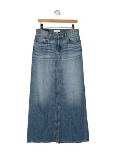 Pre-owned Re/done Mid-rise Wide Leg Jeans In Blue