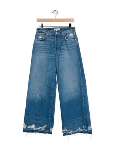Pre-owned Re/done Mid-rise Wide Leg Jeans In Blue