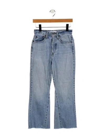Pre-owned Re/done Mid-rise Wide Leg Jeans In Blue