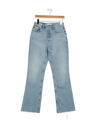 Pre-owned Re/done Mid-rise Wide Leg Jeans In Blue
