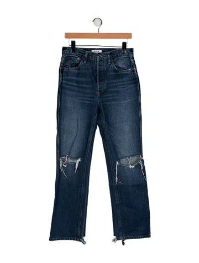 Pre-owned Re/done Mid-rise Wide Leg Jeans In Blue