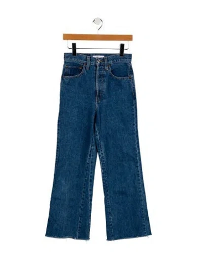 Pre-owned Re/done Mid-rise Wide Leg Jeans In Blue