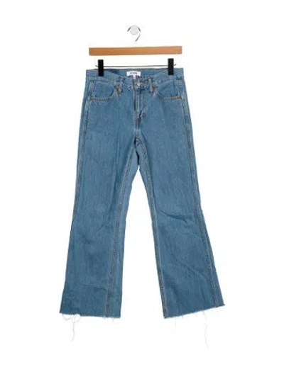 Pre-owned Re/done Mid-rise Wide Leg Jeans In Blue