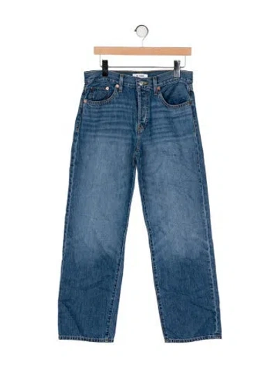 Pre-owned Re/done Mid-rise Wide Leg Jeans In Blue