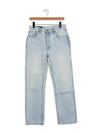 Pre-owned Re/done Mid-rise Wide Leg Jeans In Blue