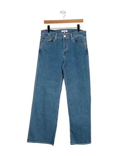 Pre-owned Re/done Mid-rise Wide Leg Jeans In Blue