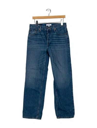Pre-owned Re/done Mid-rise Wide Leg Jeans In Blue